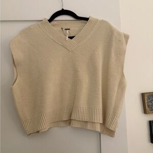 Cream Knit Women's Sweater Vest